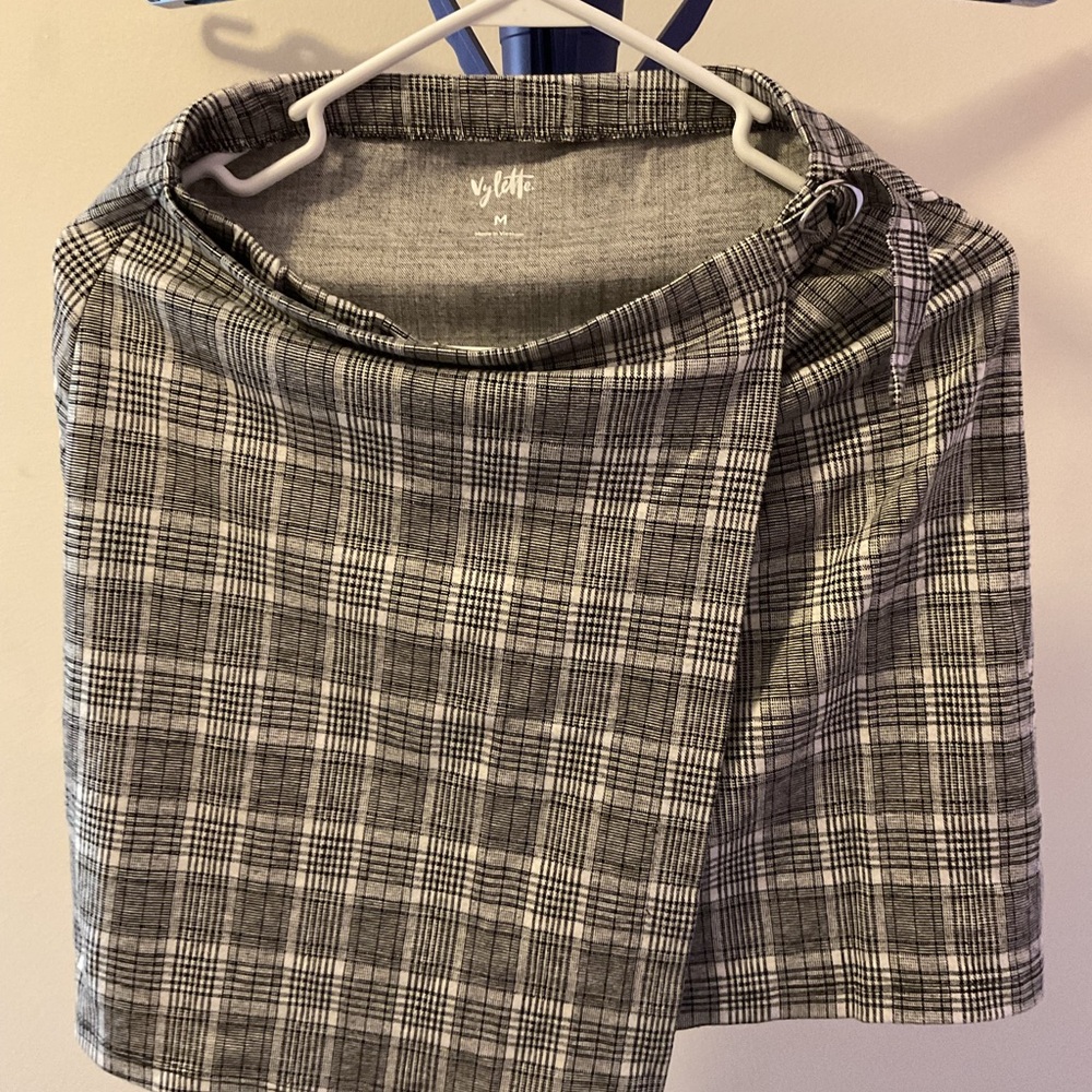 Gray Plaid Mini Skirt